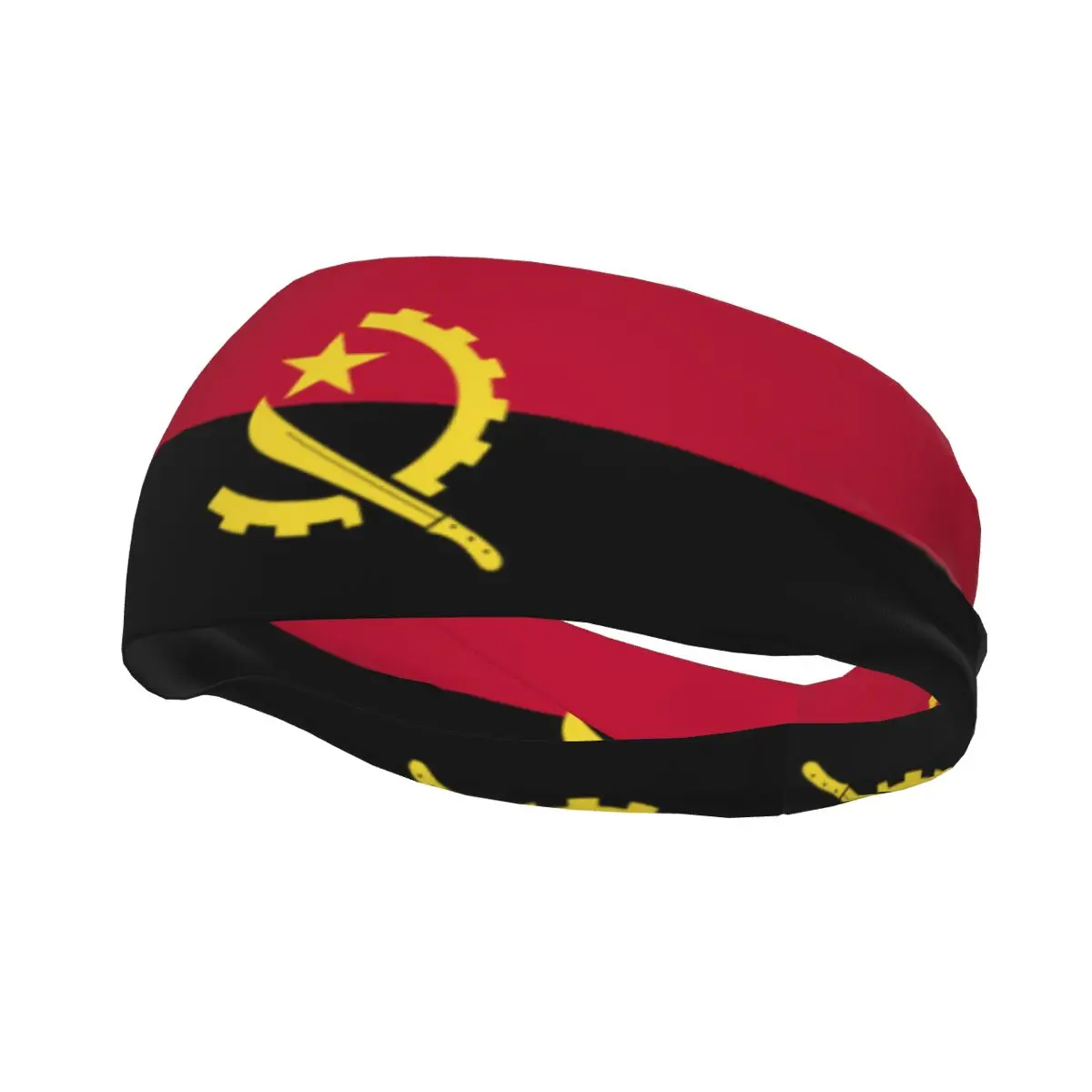 Angola Flag Athletic Headband Elastic Sweatbands Women Men Basketball Sports Gym Fitness Sweat Band Volleyball Tennis