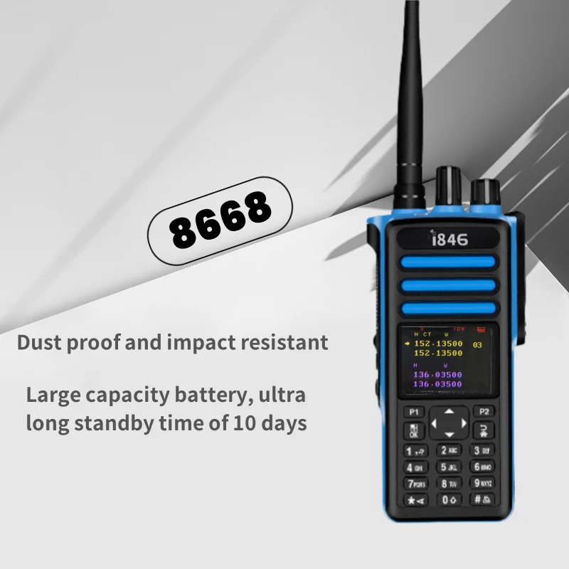 Leistungsstarkes Funkgerät mit großer Reichweite CE GMRS 5W oder 10w VHF Walkie Talkie 8668 Two Way Radio