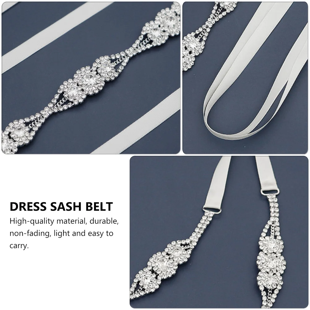 

Women Rhinestone Sash Elegant Retro Wedding Dress Accessory High-Quality Material Durable Non-Fading Light Easy Carry Chic