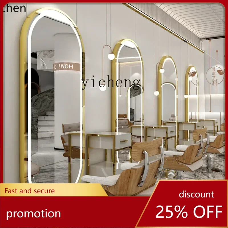 

HXL new barber shop mirror table hair salon special European mirror hair salon single side