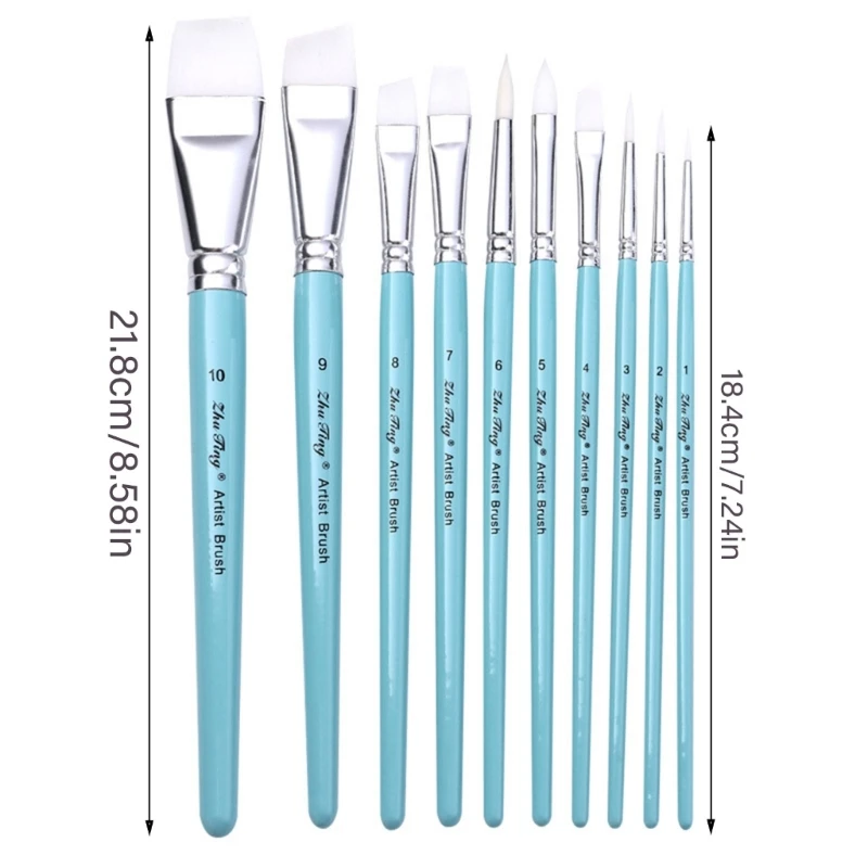 10 Pcs Acrylic Paint Brush Watercolor Painting Brushes Artist Paint Brushes Dropsale