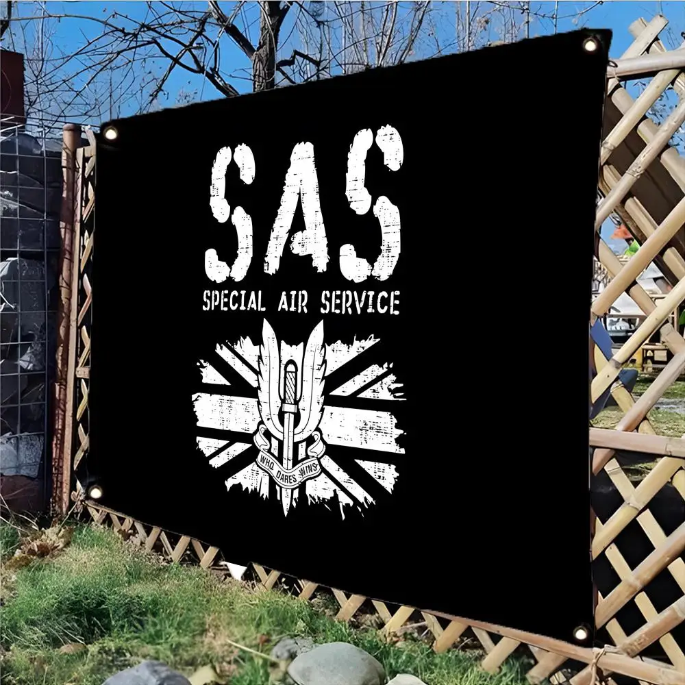 Military Elite Force S-Special Air Service Flags Daily four ring borderless design indoor outdoor decor easy hang install
