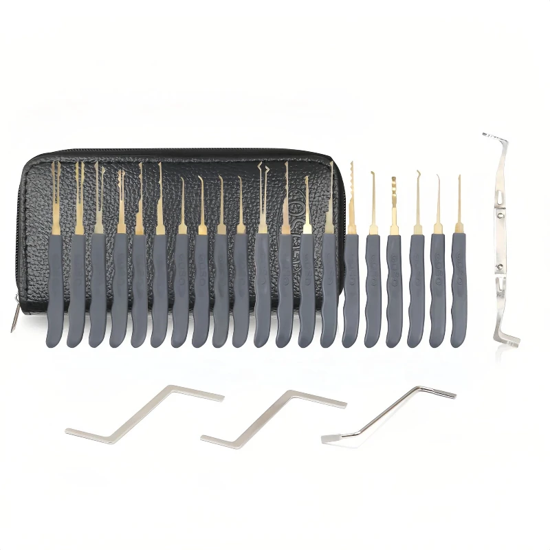 GOSO 24 Pieces Lock Pick Set Professional Locksmith Tools Kit with Leather Case for Car and Door Locks