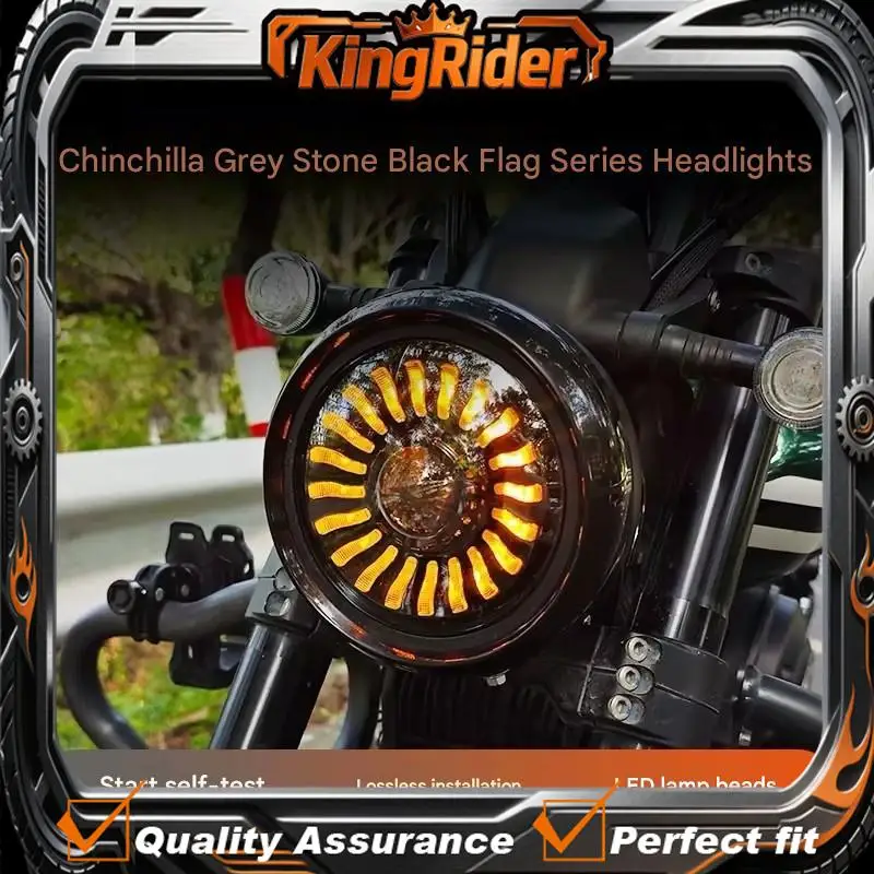 Motorcycle Vintage Round Headlamp Direct Install For BENDA ROCK250 Dark Flag 950 500 ChinchiIIa 500 Upgrade Mod Parts