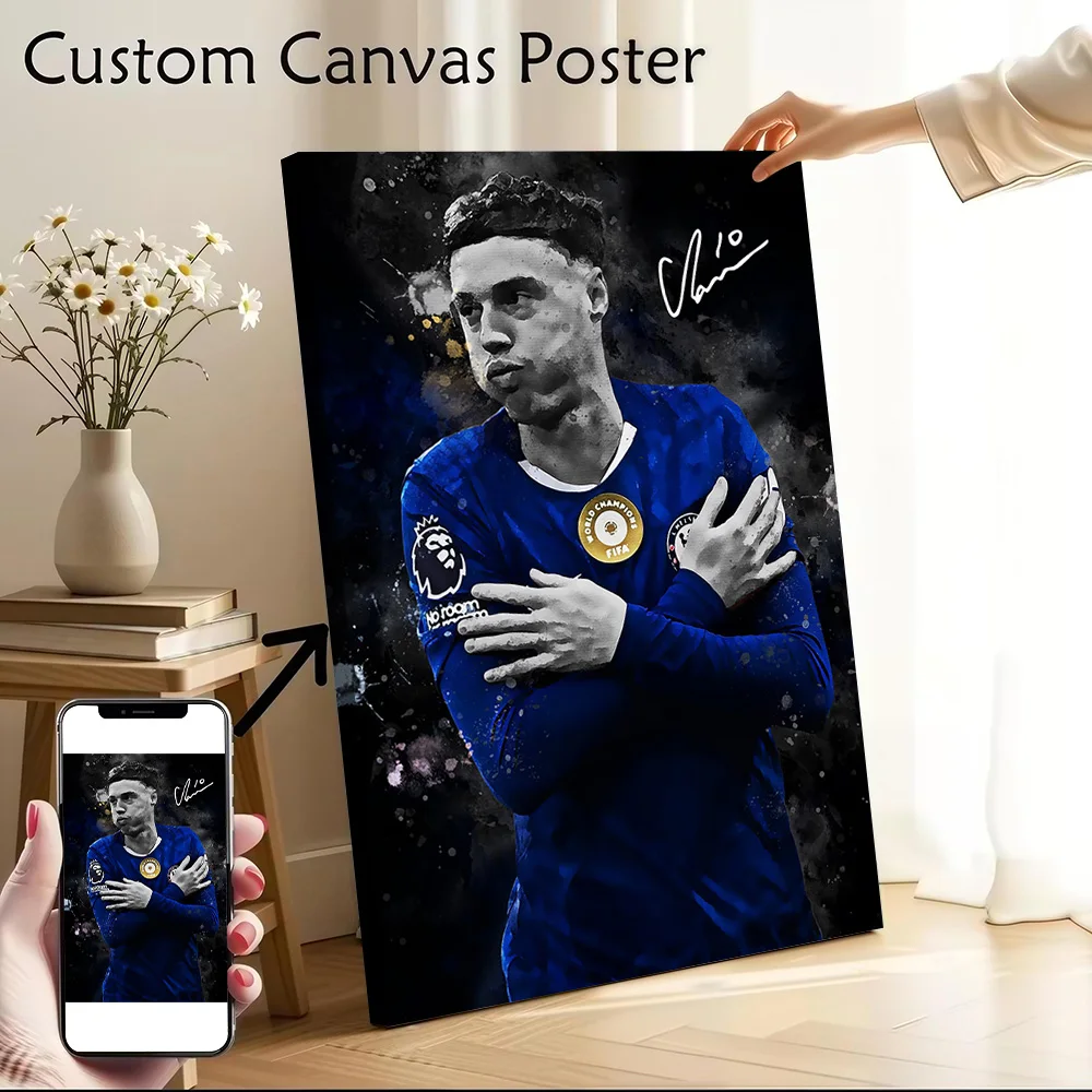 Cole Palmer Player With Signature Poster Canvas Wall Art Custom Photo Print Modern Painting for Fans Decor Luxury Bedroom Mural