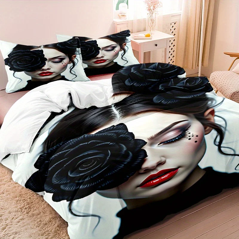 

3pcs Bedding Set 3D Printed Down Comforter Cover Set 1pc Down Comforter Cover 2pcs Pillowcases Without Core Ultra-Soft