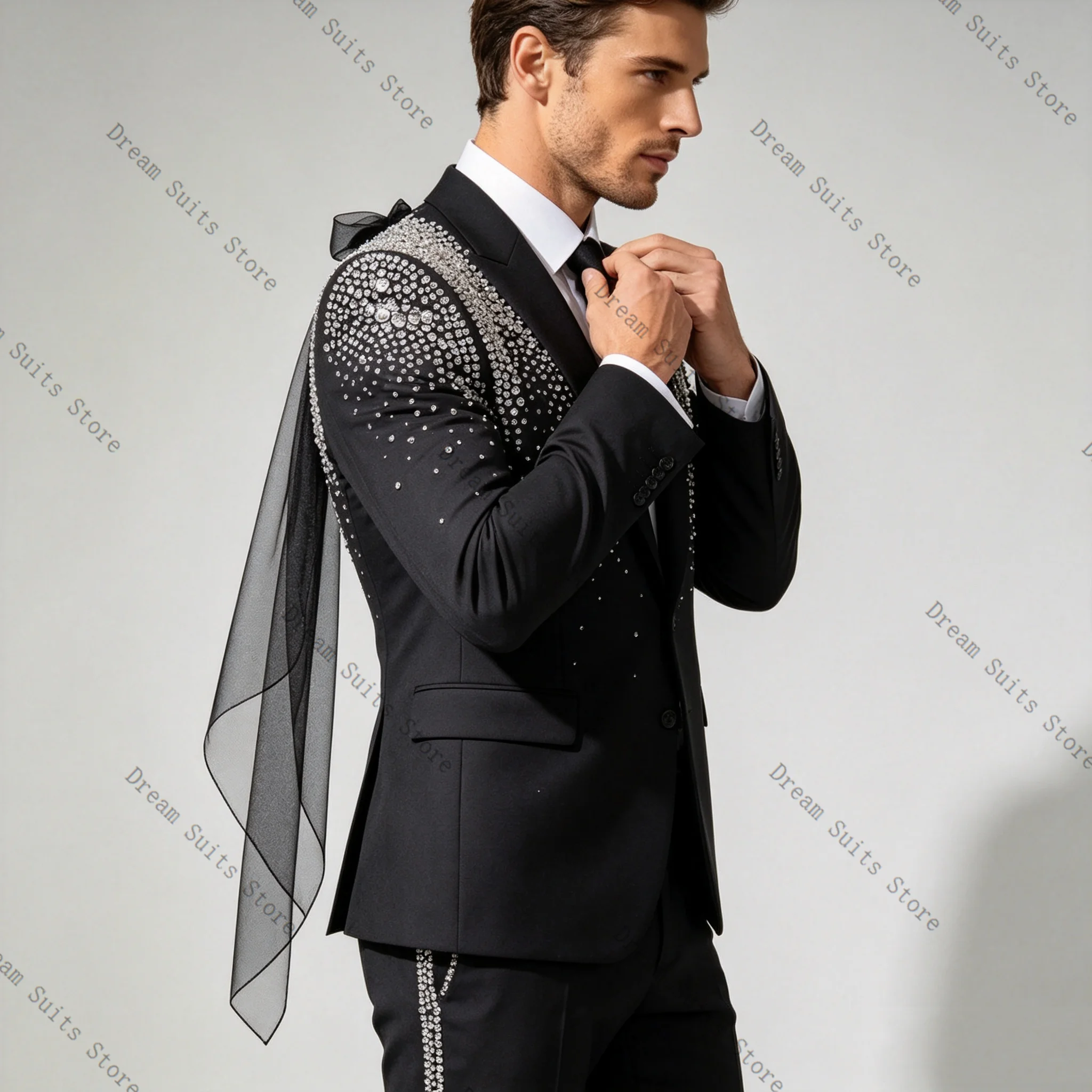 طقم بدلة رجالي أسود بفيونكة رب - مراجعة Men'S Formal Wear Bow Ties وسعره