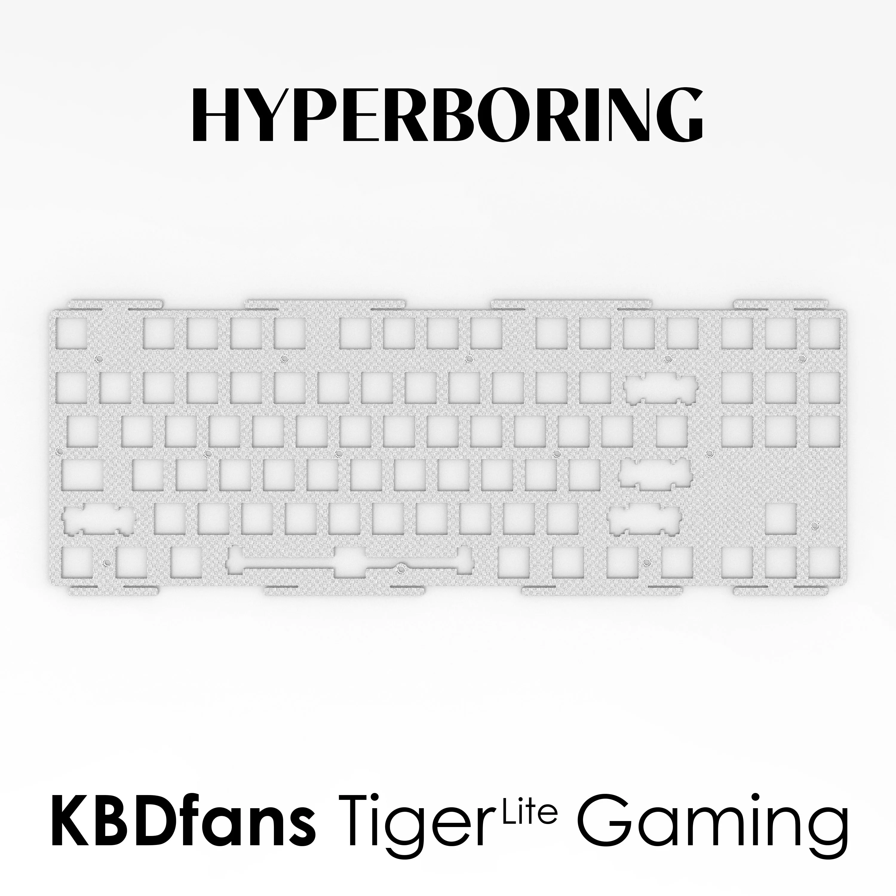 Игровая клавиатура KBDfans Tiger Lite с использованием алюминиевых CF-пластин из ПП ПК (для крепления на плате и пластин)