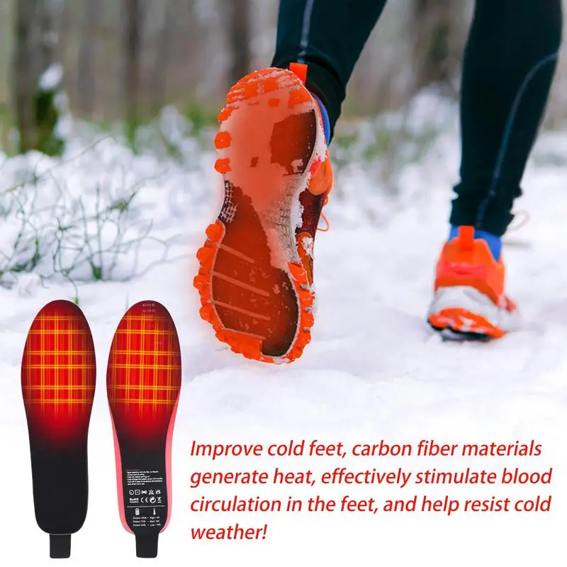 Heated Insoles USB Heated Shoe Insoles for Feet Electric Foot Warmer Remote Control Electric Foot Warmers Heater for Hunting