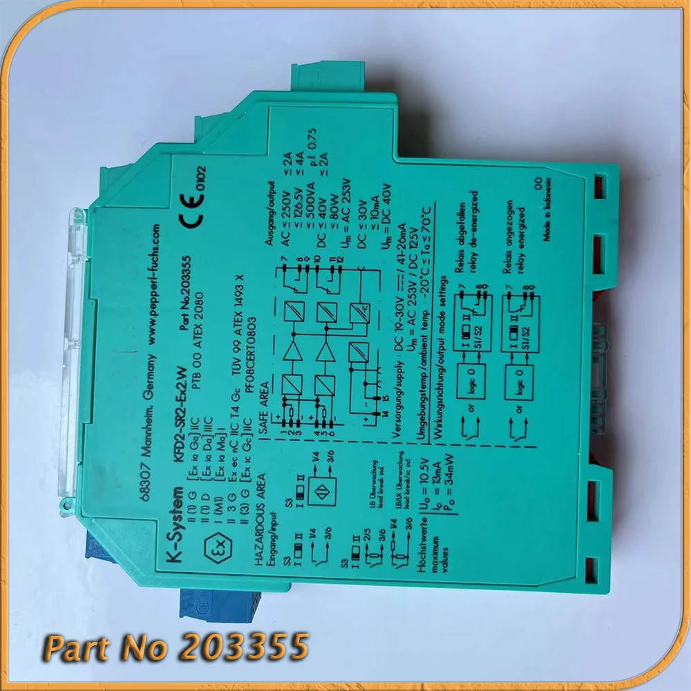 

Защитный барьер для Pepperl+Fuchs Номер заказа: 203355 FD2-SR2-EX2 KFD2-SR2-EX2-W
