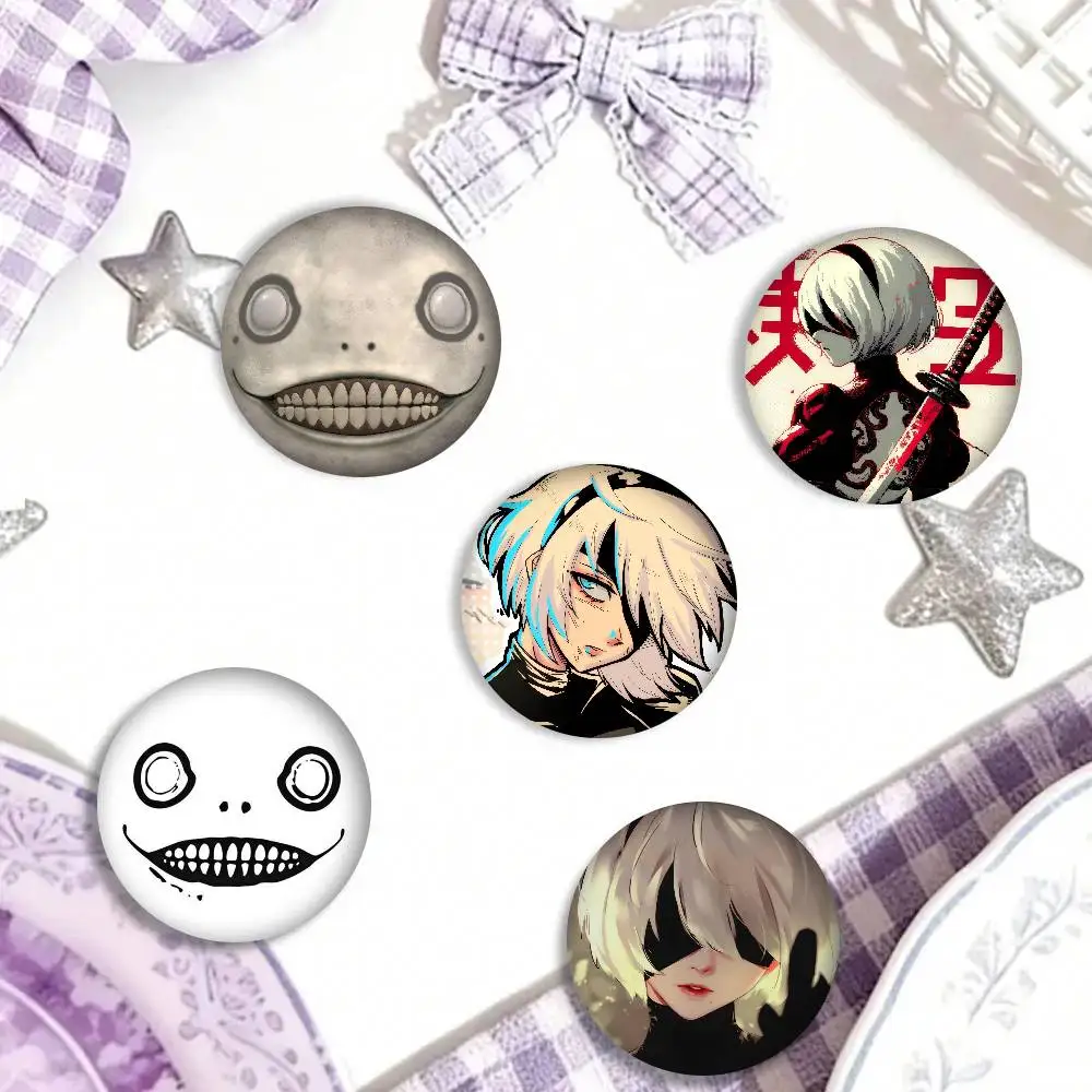 Creative Tinplate Soft Button Pins Animal Icon Brooch Lapel Backpack Badge Accessories Pin Anime Game Nier Automata