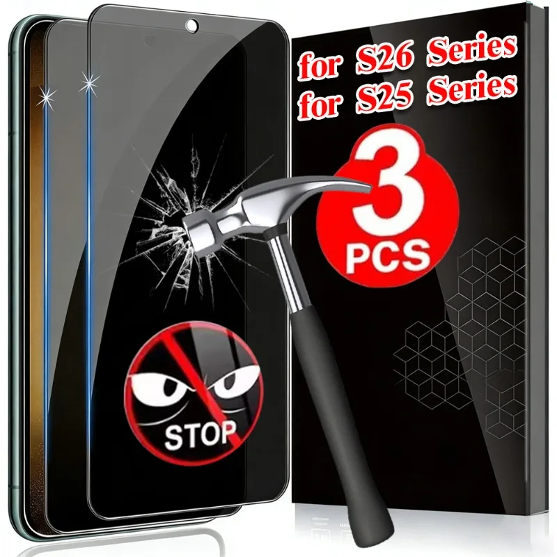 

1/2/3Pcs Privacy Tempered Glass for Samsung Galaxy S26 S25 Plus Anti-spy Screen Protector Fingerprint Function for Samsung S26