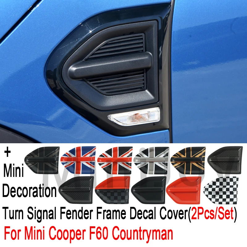 

Grey Union Jack Car Side Plate Fender Sticker Decal Cover For BMW MINI COOPER COUNTRYMAN F60 Exterior Decor Styling Accessories