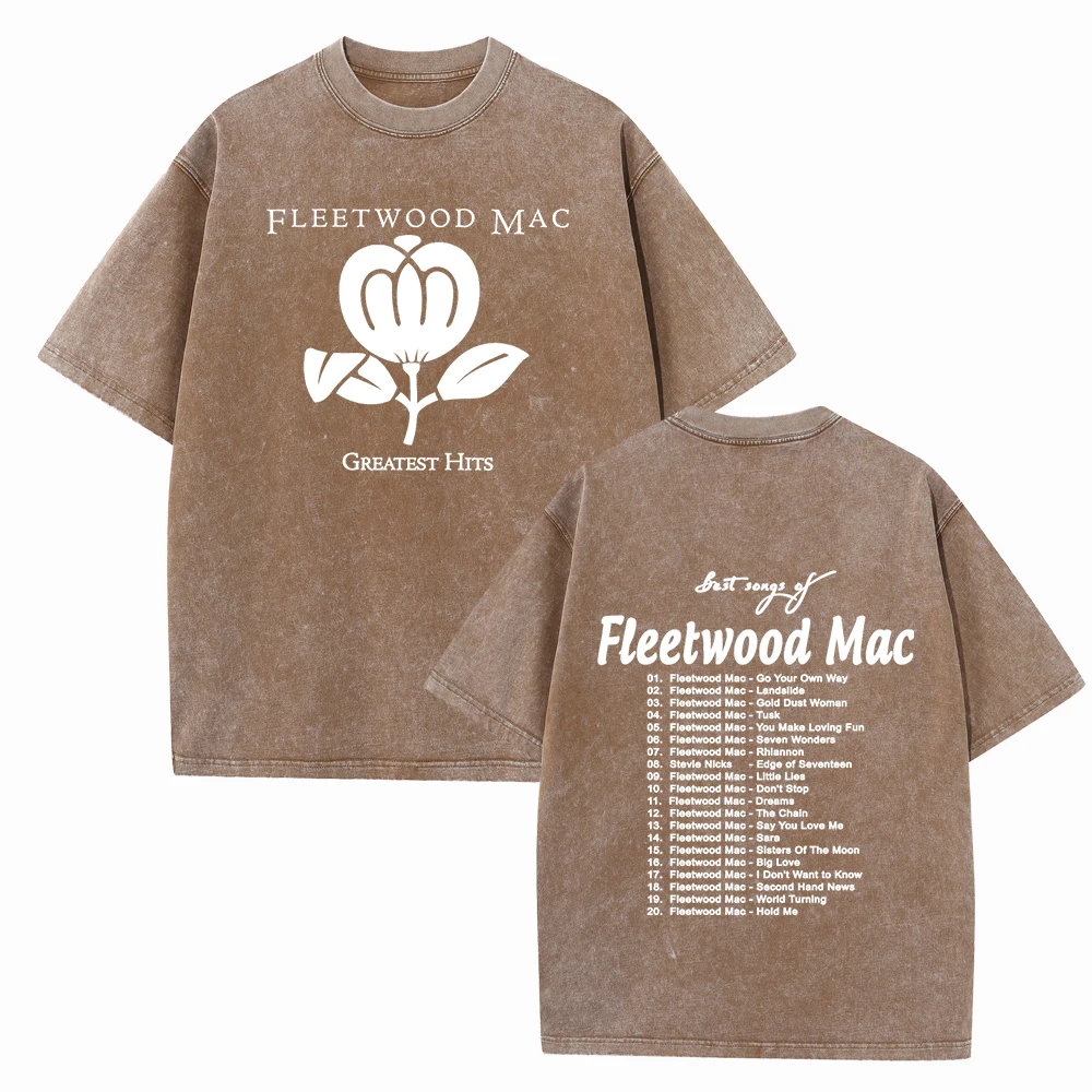 Fleetwood-Mac Greatest Hits 2024 Tour Shirts Harajuku Vintage O-Neck Short Sleeve Cotton Man Woman T-Shirts Gift Tops