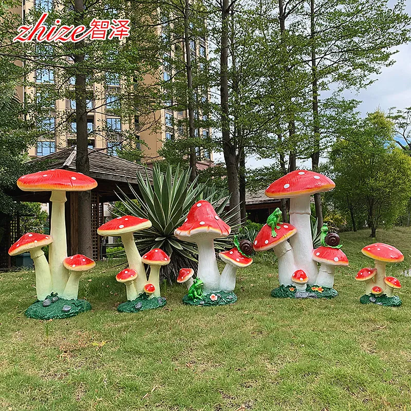 Fiberglass Simulation Large Mushroom Decoration Micro Landscape Plant Sculpture Decoration