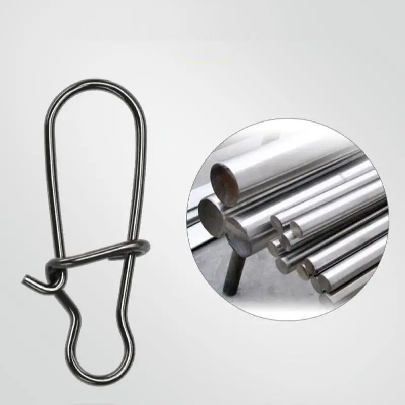 100 шт., защелкивающаяся булавка из нержавеющей стали, рыболовная бочка, поворотные защитные защелки, крючок, аксессуары для приманок, разъем Snap Pesca