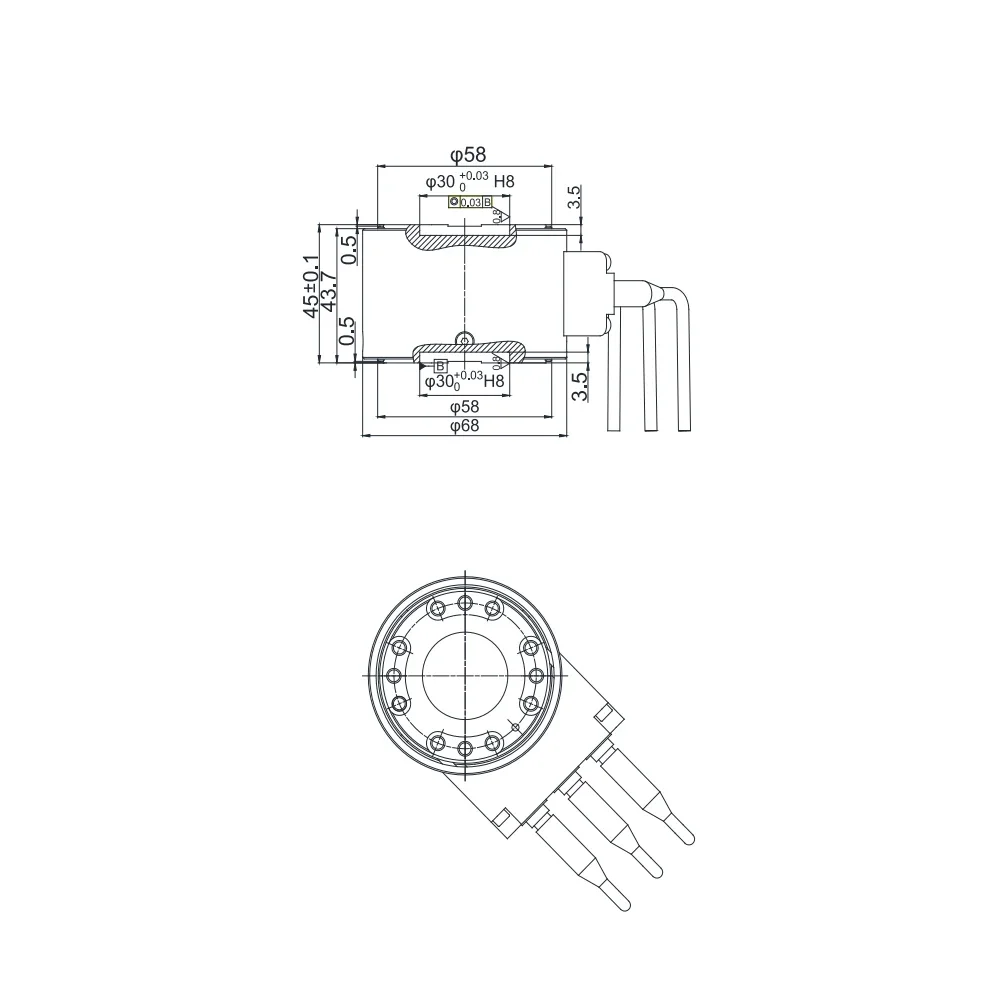 2025 Excellent Products Manufactory direct T521G2 six-dimensional force sensor aluminum alloy 6 axis multi-axis load cell 6 axis
