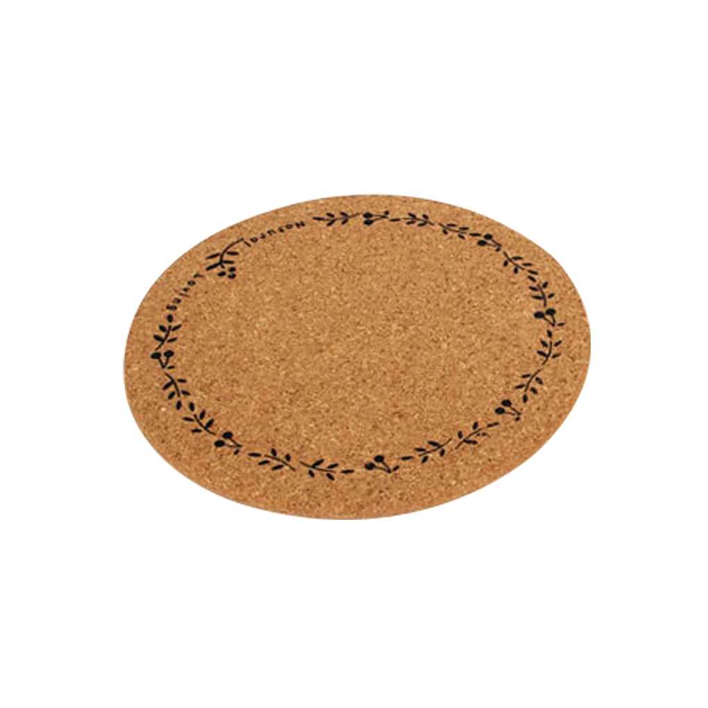 Western Retro Thermal Insulation Cushion with Round Shape Style Wood Thermal Insulation Cushion Mats with Round