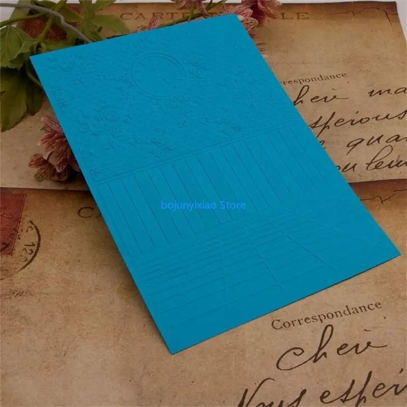 

900B Flower Clock Embossing Folder Embossing Stencils Plastic Embossing Templates for Christmas Card Making Scrapbooking DIY