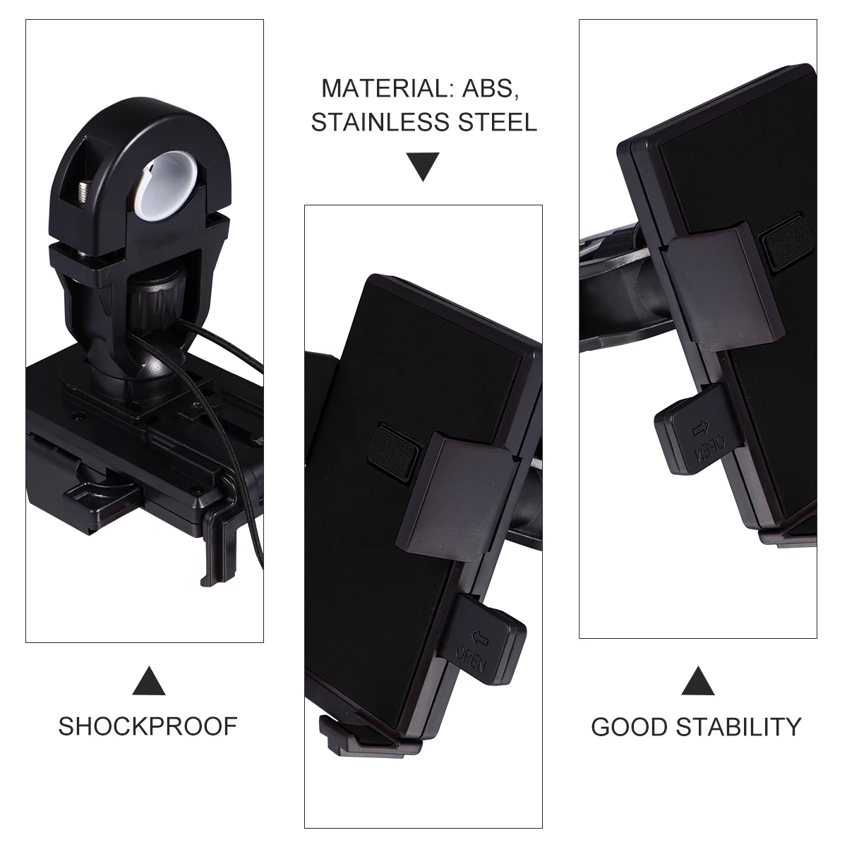 

Bicycle Navigation Bracket Bike Phone Mount Holder Durable ABS 304 Steel Screws 4 to 6.5 Inches Phones Shake Proof