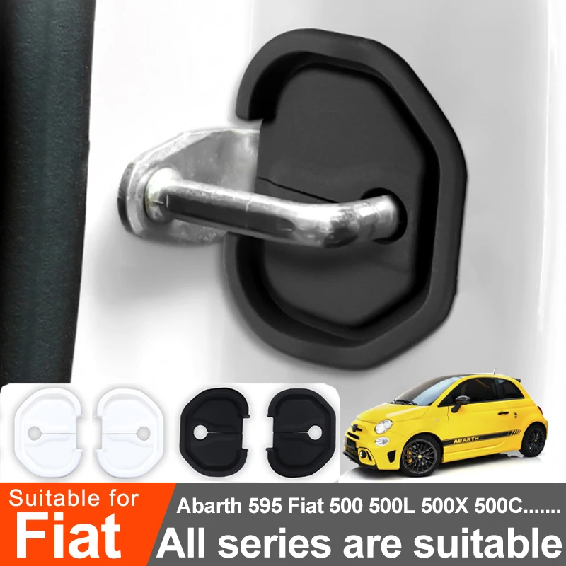 Para Fiat 500 500X 500C Abarth 595 124 Spider Fullback Fiorino Punto Panda Doblo Qubo cubierta protectora de cerradura de silicona para puerta de coche
