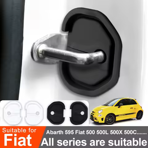 For Fiat 500 500X 500C Abarth 595 124 Spider Fullback Fiorino Punto Panda Doblo Qubo Car Door Silicone Lock Protective Cover