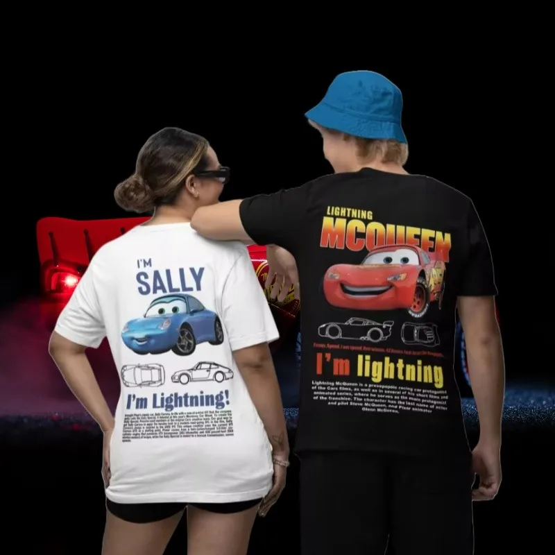 

Мужская футболка Sally I'm Lightning Cars McQueen, хлопковая одежда, креативная футболка с короткими рукавами и круглым вырезом, размер 100–4XL, футболка