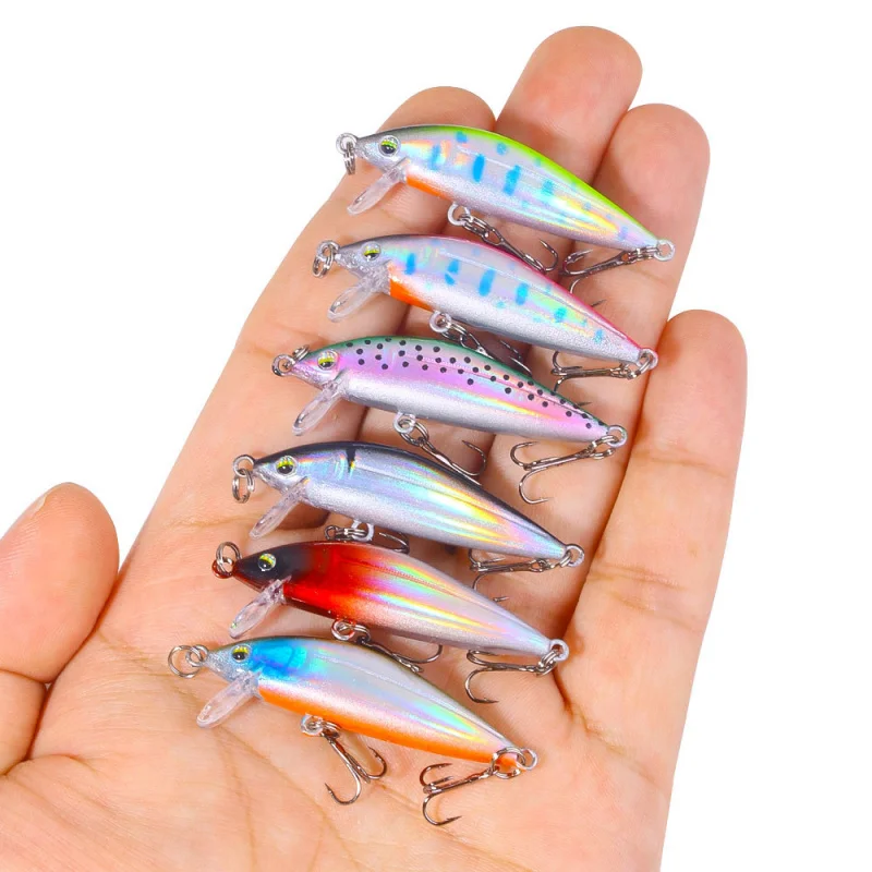 باس الصيد Lure5CM 3GMinnow Lua الطعم كريك كروشيان الكارب أسماك صغيرة العائمة مايكرو الطعم لصيد الأسماك اليوسفي الأسماك ، Snappe الأحمر