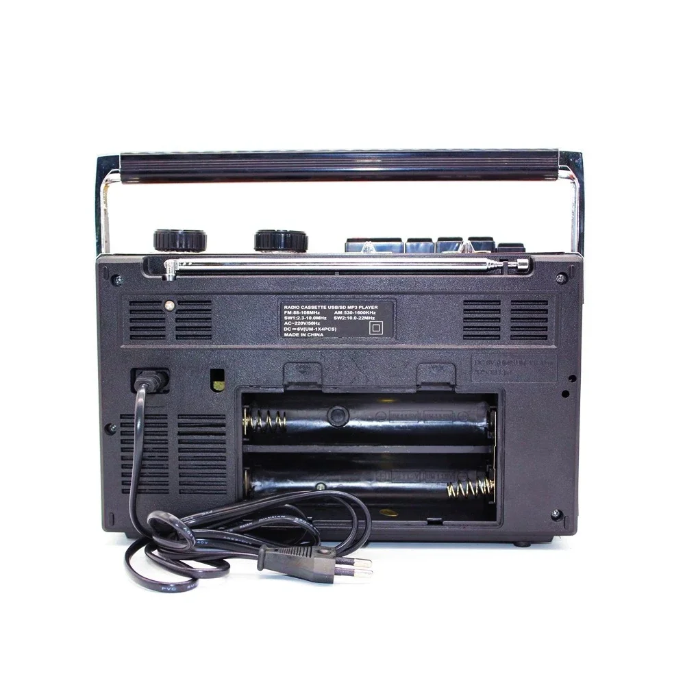 المحمولة خمر ريترو USB AM/FM/SW متعدد الموجات راديو ستيريو سماعة لاسلكية تعمل بالبلوتوث Boombox Mp3 الصوت كاسيت مشغل شرائط مسجل