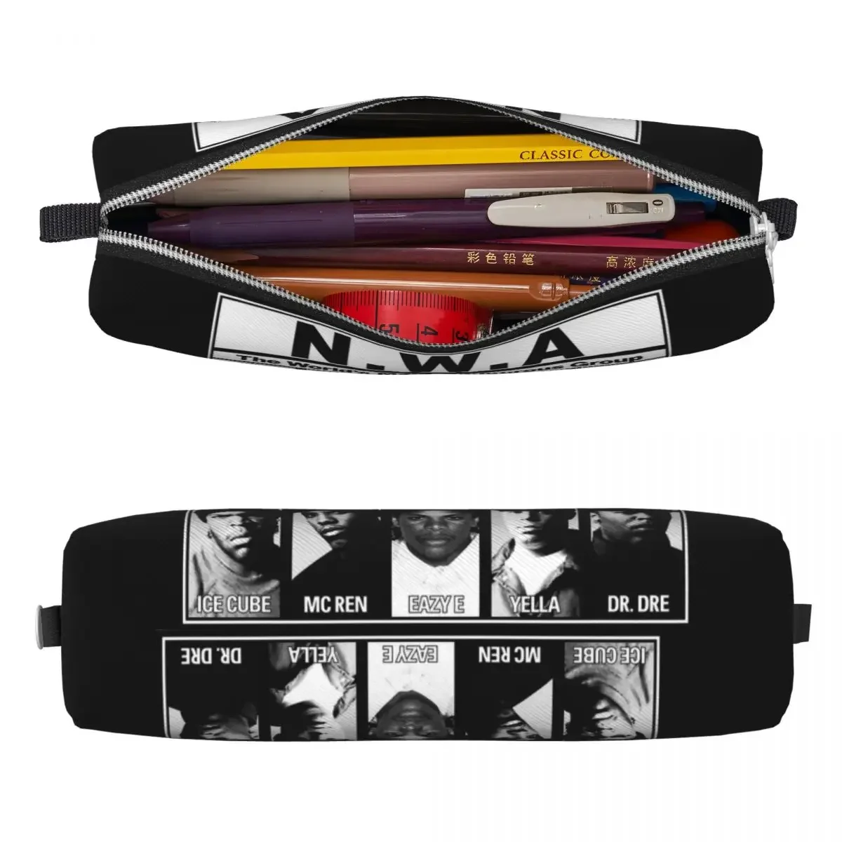 NWA Most Dangerous Group Pencil Cases New Pen Box Bag Student Large Storage Students School Zipper  Pouch