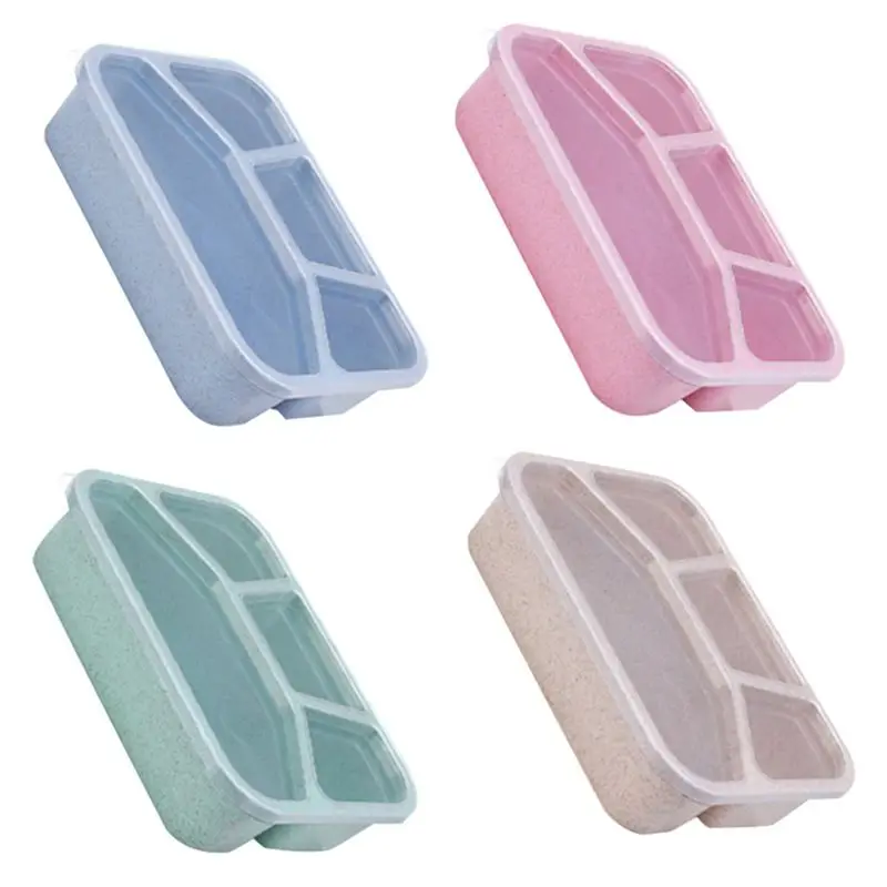 

AA94-4 Compartments Bento Lunch Box Durable And Safe Lunch Containers For Adults With Transparent Lid