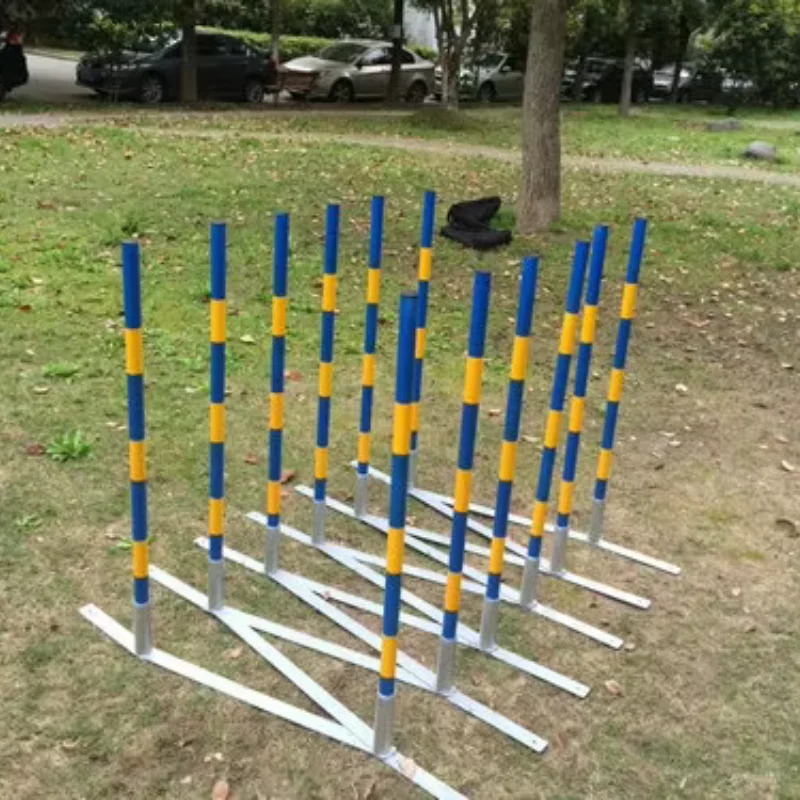 Fashionable Agility Dog 12 Weave Pole Dog Agility Training Equipment Weave Pole Slalom Obstacles Hot Sale