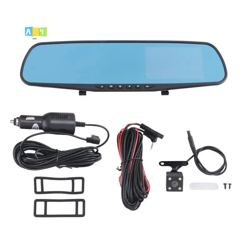 A04E-Rearview Mirror Car Recorder Car Monitoring Car DVR Front And Rear Dual Recording Car Supplies