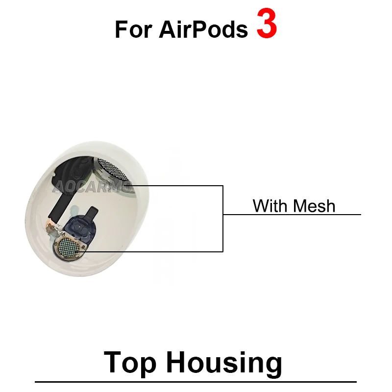 For Apple Airpods 3 Top And Bottom Left Rignt Earphone Housing Case Cover Headphone Compatible With Black Plastic Ring Mesh