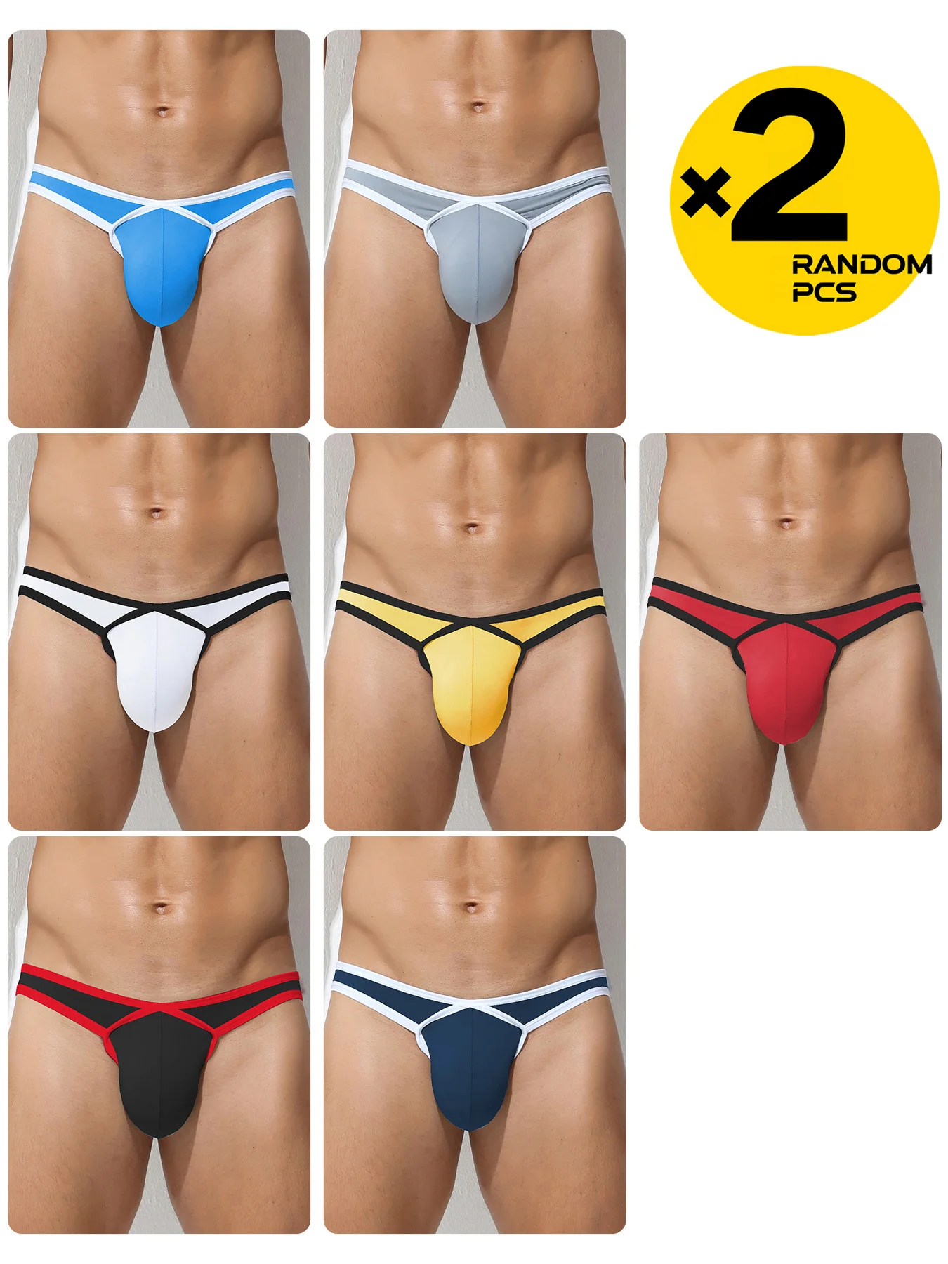 

Sexy V-Shaped Waist Men's Underwear Sissy Calcinha U Convex Thread Gay Boxers Briefs New Ropa Interior Hombre Cueca Head 2pc