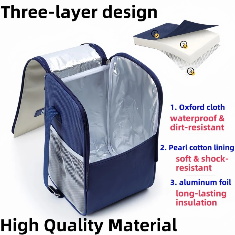 Portable Lunch Box Bag Waterproof Heat-insulating Fresh-keeping Bag Ice Packet Office Workers Thickened Lunch Box Outdoor Picnic