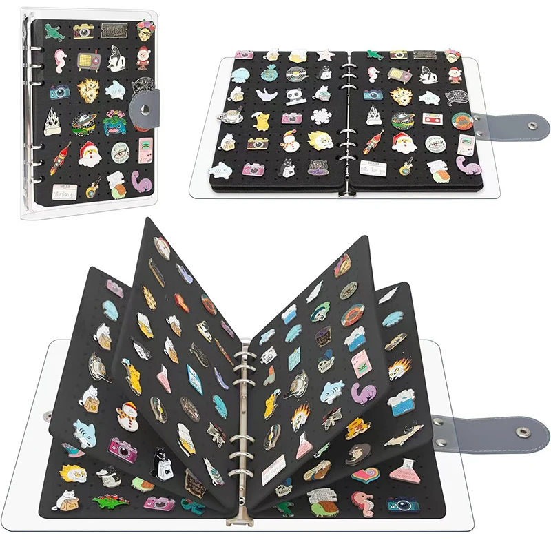 

Felt Pin Brooch Display Storage Book DIY Badge Charms Organizer Booklet Metal Badge Chest Souvenir Album Pin Badges Collection