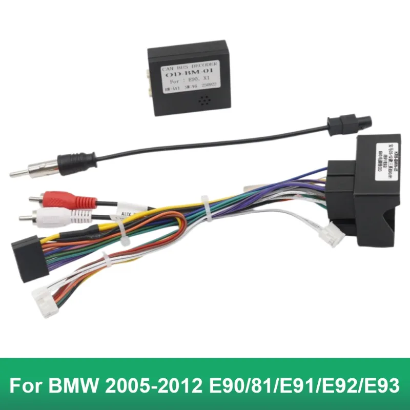 For BMW 1 3 Series E81 E90 E91 E92 E93 2005-2012 Car Radio Wiring Harness Power Cable Android Stereo Adapter