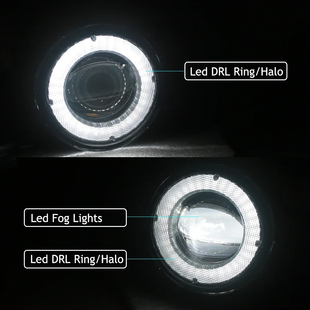 2 Pieces Car Lens LED Fog Lights Assembly Angel Eye DRL Daytime Runinng Light Lamp for Honda Civic Type R (FK2) 2015 2016 2017