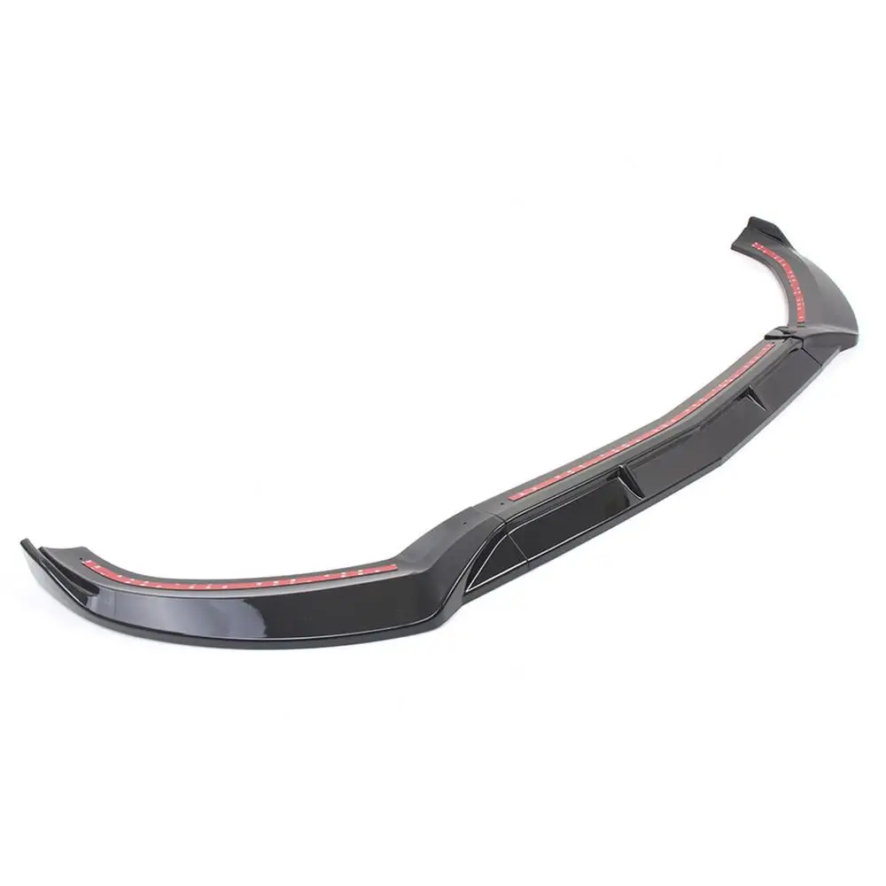 Gloss Black ABS Front Bumper Lip Spoiler For Benz W205 C205 C200 C300 C43 AMG 2014-2020 Three-section Head Bumper Chin Splitters