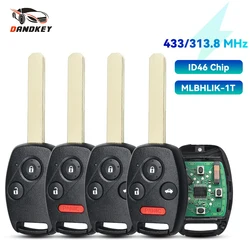 Dandkey 433Mhz ID46 PCF7961 Chip Remote Key For Honda HLIK-1T HLIK-2T Accord Element Pilot CR-V HR-V City Jazz Odyssey Civic
