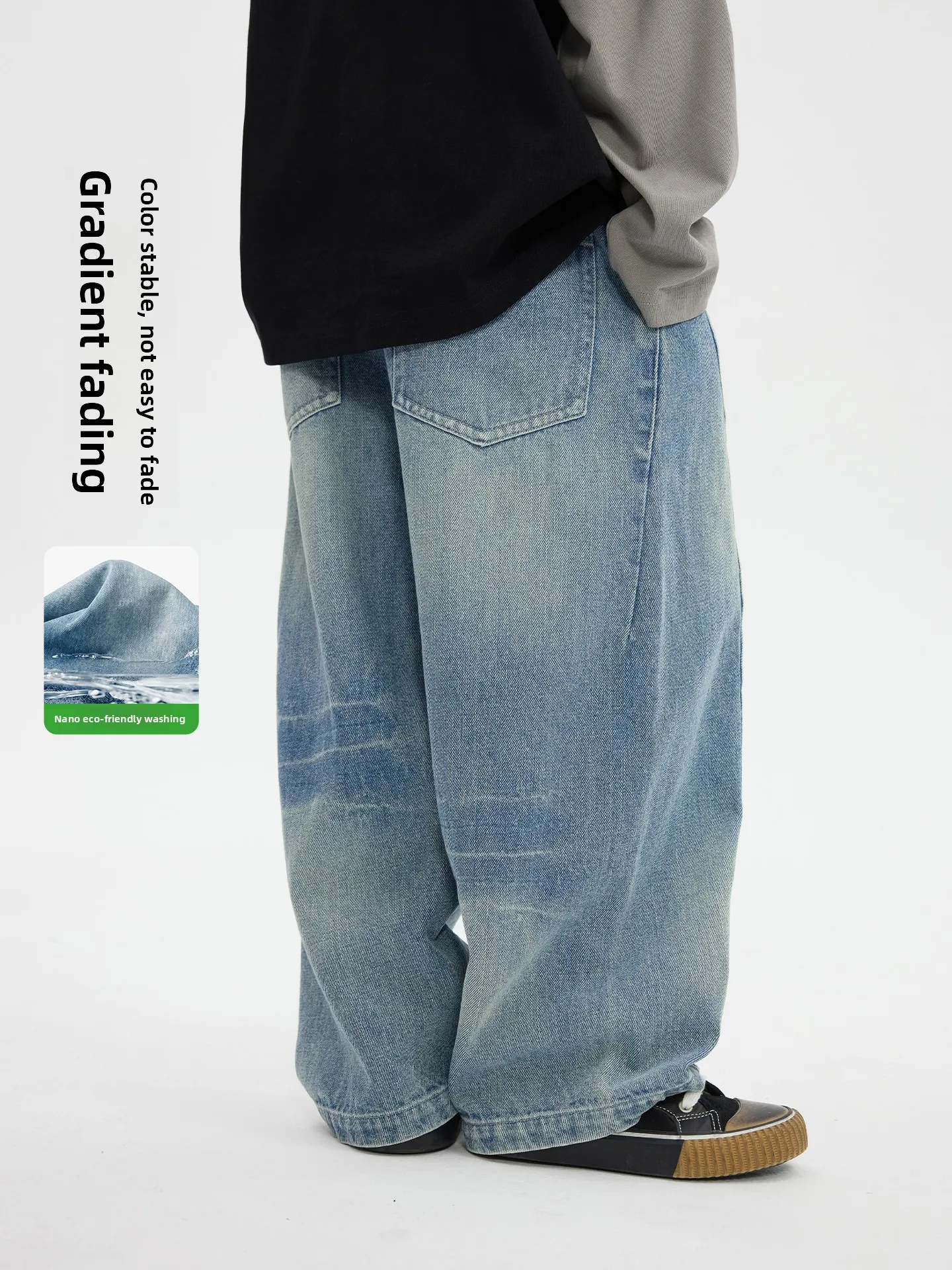 Fashionable Wide Leg Children's Jeans Pants for Boys Autumn Collection Loose Fit Kids Clothing Casual Elegant Trousers