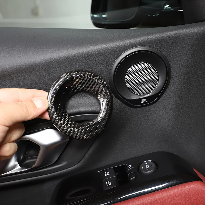 For Toyota GR Supra A90 2019-2022 real carbon fiber door horn decoration ring car horn cover car modification accessories