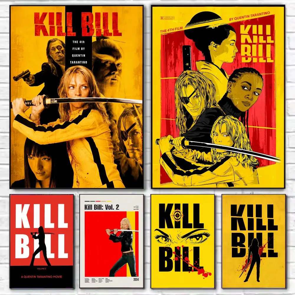 Classic Hot Movie Kill Bill Poster HD Art Decorative Wall Art Waterproof Home Décor for Living Room Bedroom Café Stylish Gift