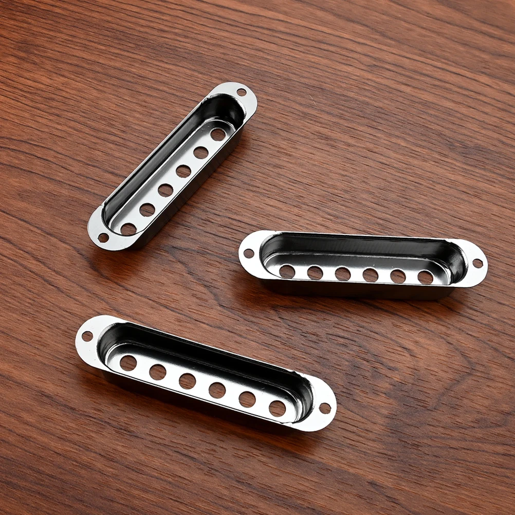 

3Pcs Sturdy Metal Electric Guitar Pickup Cover Smooth Surface No Incisive Parts Long Lasting Guitar Pickup Cover
