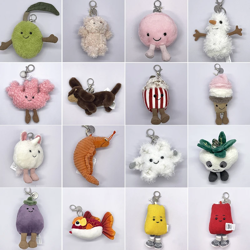 Macaron Style Marshmallow Plush Keychain Pitaya Design Soft Toy Golf Series Backpack Charm Fun Halloween Gift
