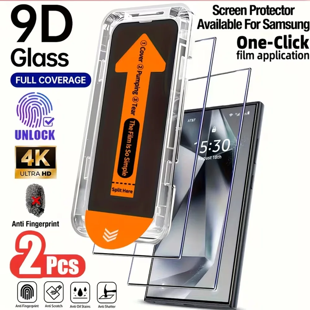 1-2Pcs Screen Protector For Samsung Galaxy S25 S24 Ultra S23 S22 S21 Plus A16 A36 A55 A56 A25 A15 A35 A34 A54 5G Tempered Glass