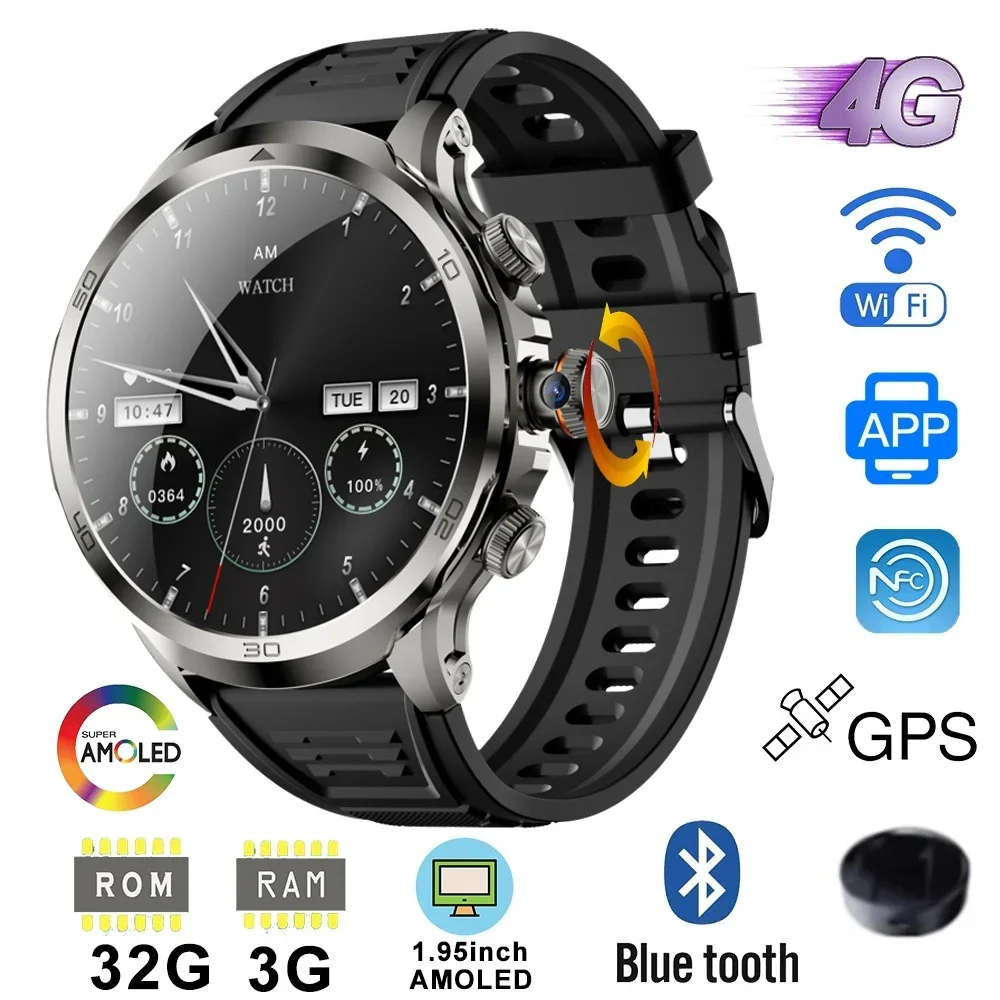 

H19 4G Smart Watch Android 8.1 OS Smartwatch 3GB 32GB NFC Support SIM Card GPS WiFi Camera Smartwatch Men Women Clocks Hours