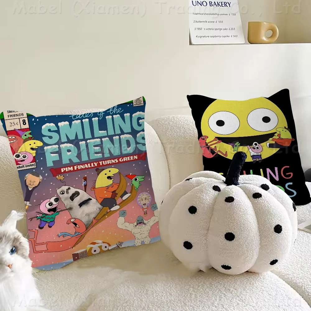 Cartoon S-Smiling Friends Pillow Cover Design Cushion Cover Decor Holiday Decorati