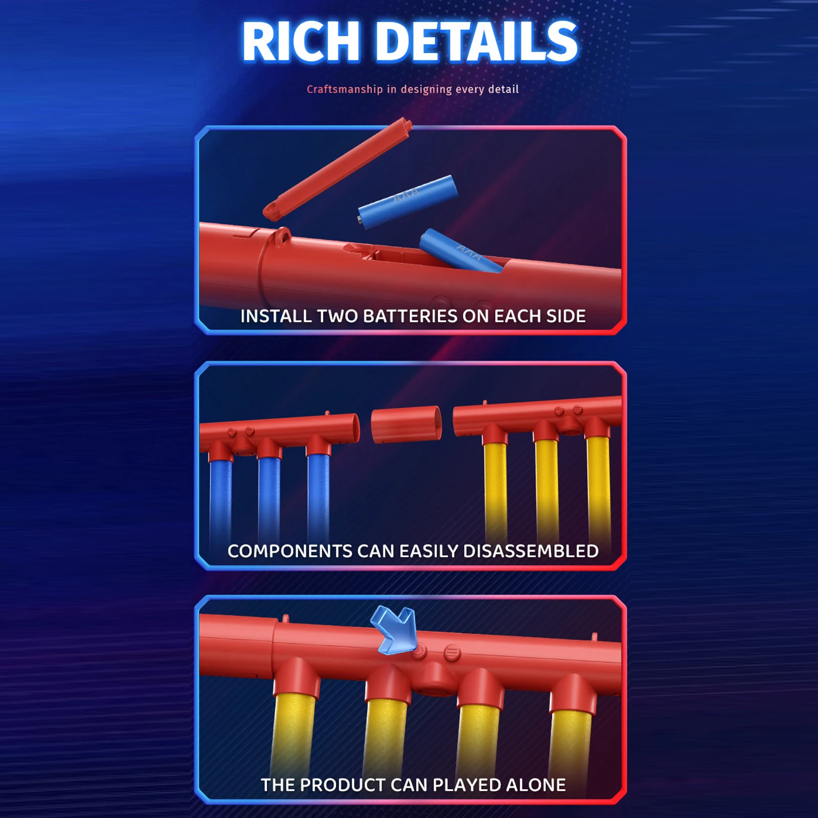 Hand-Eye Coordination Reflex Games Adjustable 3 Speed Kids Interactive Sports Toy Drop Stick Challenge Game Catching Sticks Game